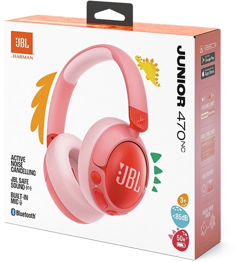 JBL JR 470 NC, naglavne slušalice, roze