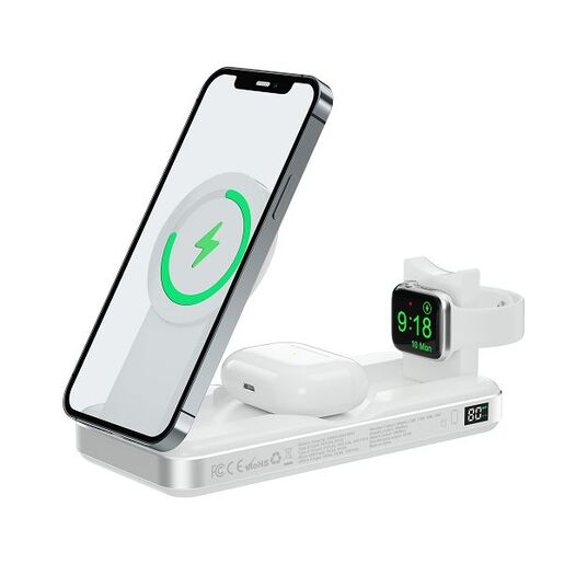 MaxMobile Magsafe bežični power bank TM10000, 5u1, 10000mAh, 15W, PD, bijeli