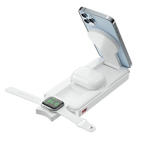 MaxMobile Magsafe bežični power bank TM10000, 5u1, 10000mAh, 15W, PD, bijeli