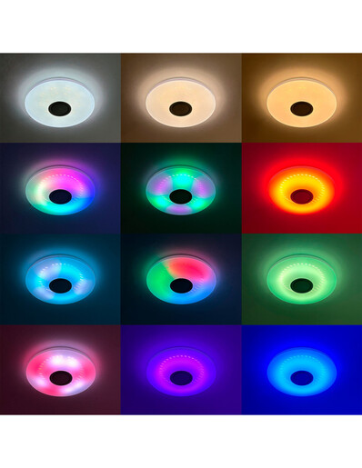 KSIX, Aura SmartLED stropna svjetiljka, ugrađeni zvučnik 5 W, RGBIC+CCT, 49cm