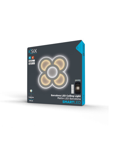 KSIX, Barcelona SmartLED stropna svjetiljka, CCT, 40 cm, 11.387 lm, 90 W, Tuya