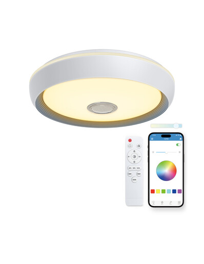 KSIX, Glory SmartLED stropna svjetiljka, 5 W ugrađeni zvučnik, RGB+CCT, 47cm