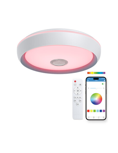 KSIX, Glory SmartLED stropna svjetiljka, 5 W ugrađeni zvučnik, RGB+CCT, 47cm