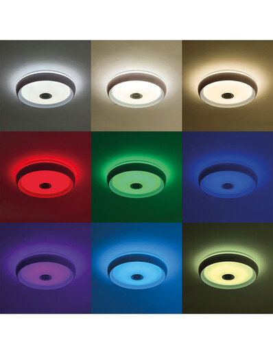 KSIX, Glory SmartLED stropna svjetiljka, 5 W ugrađeni zvučnik, RGB+CCT, 47cm