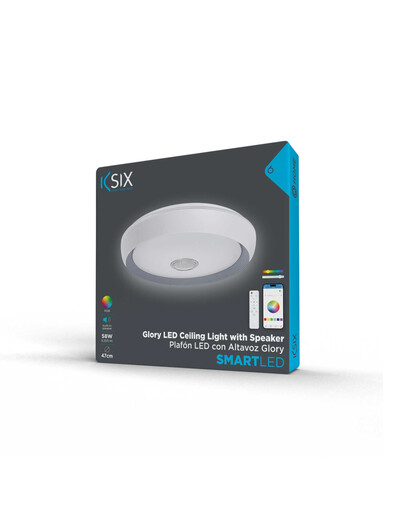 KSIX, Glory SmartLED stropna svjetiljka, 5 W ugrađeni zvučnik, RGB+CCT, 47cm