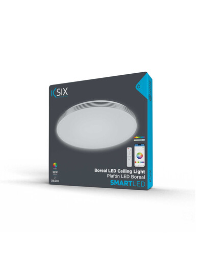 KSIX, Boreal SmartLED stropna svjetiljka, RGBIC + CCT, promjer 38,5 cm, 5.600 lm