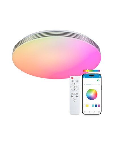KSIX, Boreal SmartLED stropna svjetiljka, RGBIC + CCT, promjer 38,5 cm, 5.600 lm