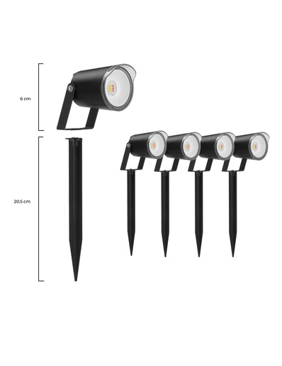 KSIX, set od 4 vanjska reflektora SmartLED, WiFi+APP uključen, 18W, 900 lumena