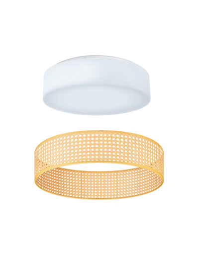 KSIX, Bohemia SmartLED stropna svjetiljka, Rattan dizajn, 3W zvučnik,RGBIC + CCT