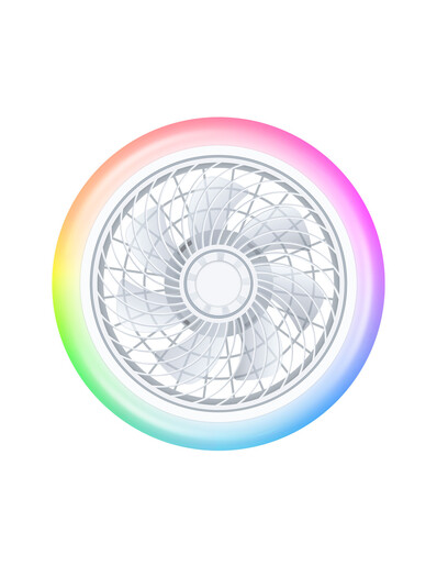 KSIX, Siroco ventilator s osvjetljenjem i glazbom, Tuya, 46 cm, 6 brzina, 3000lm