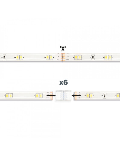 KSIX, Smart LED traka 5 metara, mogućnost rezanja, 900 lumena, RGB + CCT boje