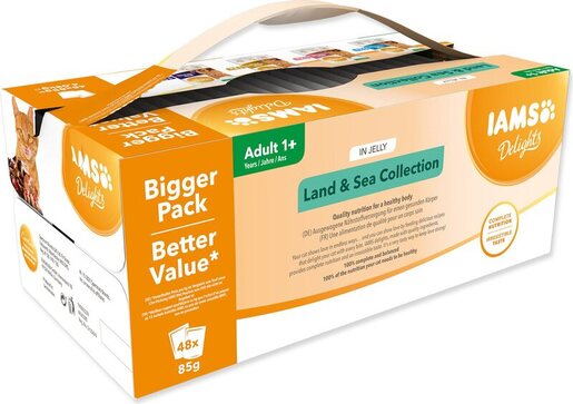 IAMS Delights Cat Adult multipack 4080g (48x85g), četiri okusa