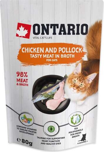 Ontario vrećica Cat 80g, piletina i bakalar