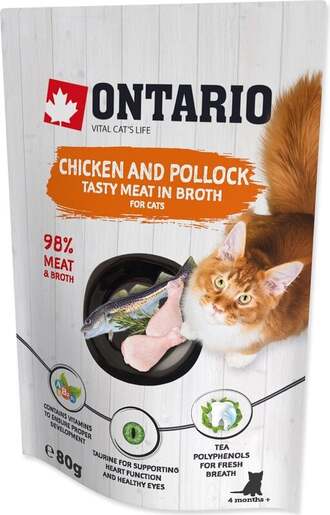 Ontario vrećica Cat 80g, piletina i bakalar