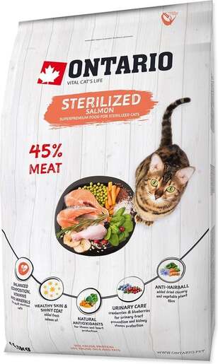 Ontario Cat Sterilised 6,5kg, losos