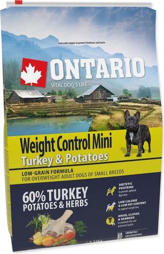 Ontario Adult Mini Breed Weight Control 2,25kg, puretina i krumpir