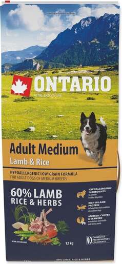 Ontario Adult Medium Breed 12kg, janjetina i riža