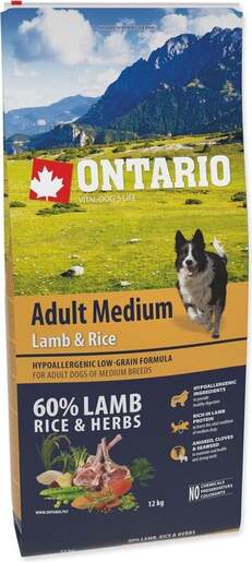 Ontario Adult Medium Breed 12kg, janjetina i riža