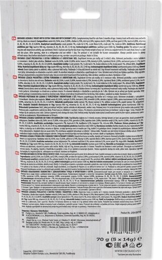 Ontario Cat poslastica 5x14g, tuna i kozice