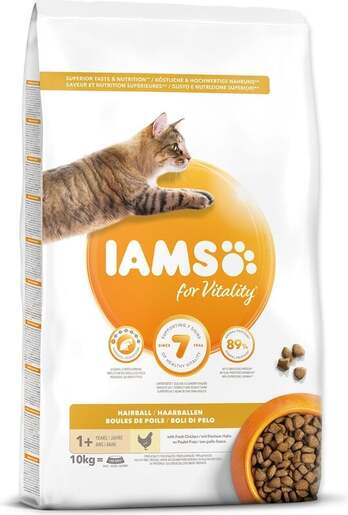 IAMS Adult/Senior Cat Hairball 10kg, piletina