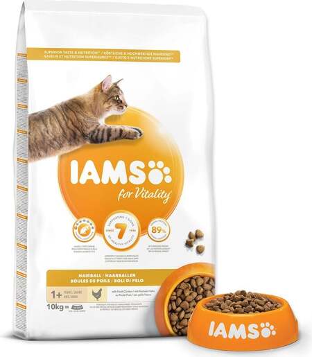 IAMS Adult/Senior Cat Hairball 10kg, piletina