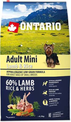Ontario Adult Mini Breed 6,5kg, janjetina i riža