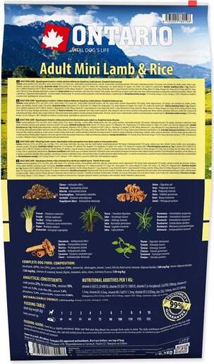 Ontario Adult Mini Breed 6,5kg, janjetina i riža
