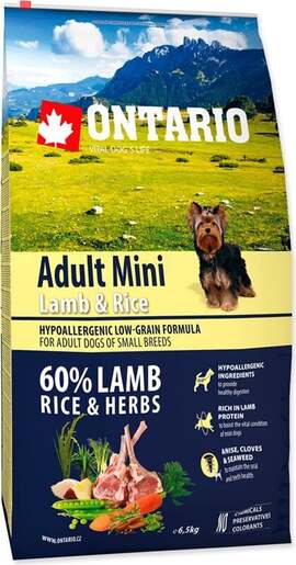 Ontario Adult Mini Breed 6,5kg, janjetina i riža