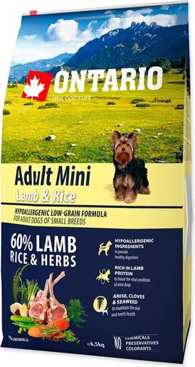 Ontario Adult Mini Breed 6,5kg, janjetina i riža