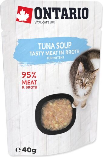 Ontario Cat Adult 40g, juha s komadićima tune, rižom i povrćem