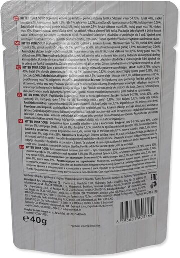 Ontario Cat Adult 40g, juha s komadićima tune, rižom i povrćem