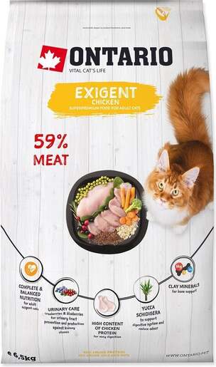 Ontario Adult Cat Exigent 6,5kg, piletina