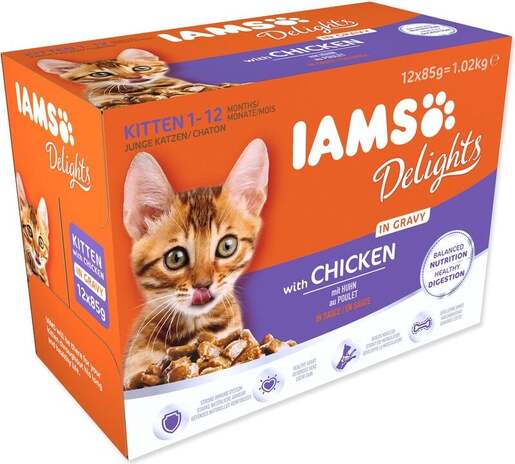 IAMS Delights Kitten multipack 1020g (12x85g), piletina
