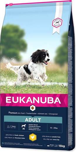 Eukanuba Adult Medium Breed 15kg, piletina