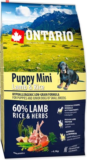 Ontario Puppy Mini Breed 6,5kg, janjetina i riža
