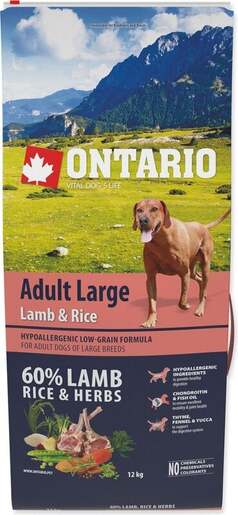 Ontario Adult Large Breed 12kg, janjetina i riža