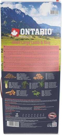 Ontario Adult Large Breed 12kg, janjetina i riža