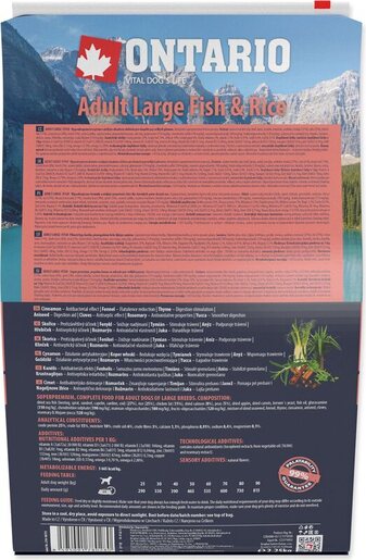Ontario Adult Large Breed 2,25kg, riba i riža