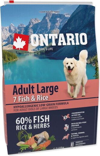 Ontario Adult Large Breed 2,25kg, riba i riža
