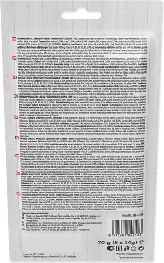 Ontario Cat poslastica 5x14g, tuna i bakalar