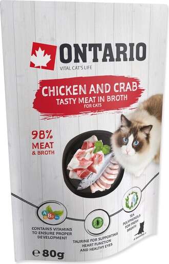Ontario vrećica Cat 80g, piletina i rak