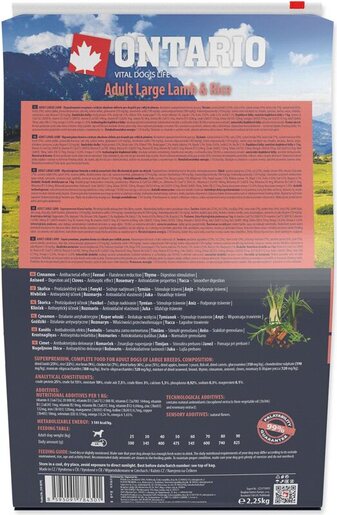 Ontario Adult Large Breed 2,25kg, janjetina i riža