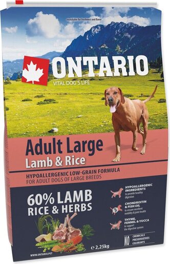 Ontario Adult Large Breed 2,25kg, janjetina i riža