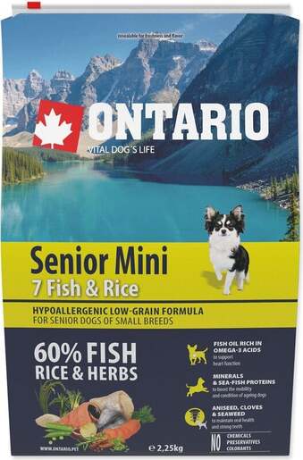 Ontario Senior Mini Breed 2,25kg, riba i riža