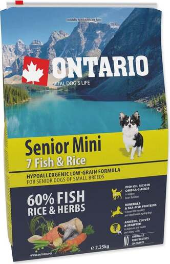 Ontario Senior Mini Breed 2,25kg, riba i riža