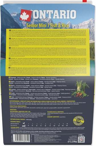 Ontario Senior Mini Breed 2,25kg, riba i riža
