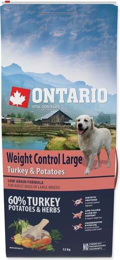 Ontario Adult Large Breed Weight Control 12kg, puretina i krumpir