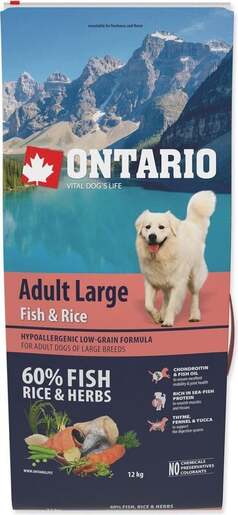 Ontario Adult Large Breed 12kg, riba i riža