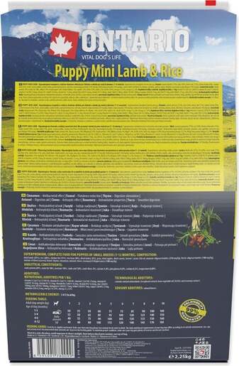 Ontario Puppy Mini Breed 2,25kg, janjetina i riža