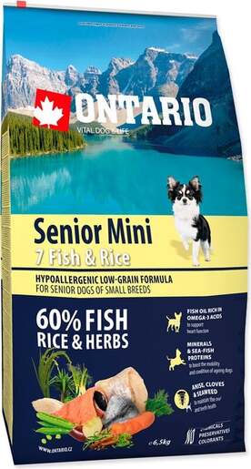 Ontario Senior Mini Breed 6,5kg, riba i riža